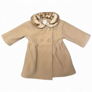 NWOT - Starting Out - Baby Girls Pea Coat with Faux Fur Collar (12M)